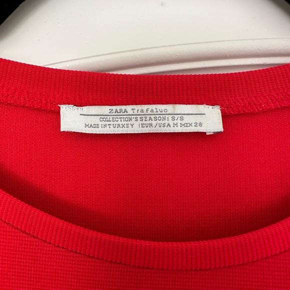 Red Zara Mini Dress with Shoulder Cut Outs - Picture 3 of 3